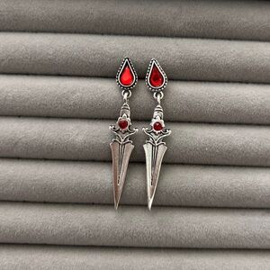 Beautiful red sword earrings